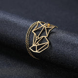 Fox Origami Halsband (Silver och Guld)