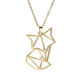 Fox Origami Halsband (Silver och Guld)
