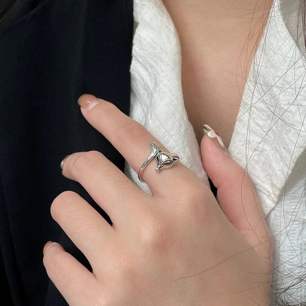 Bague Renard Roux Argent 925 – Bijou Animal Totem Femme