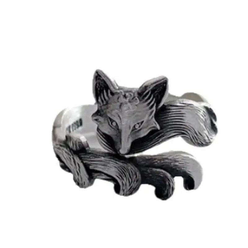 Bague Renard Style Vintage Unisexe – Ajustable, Plaqué Argent