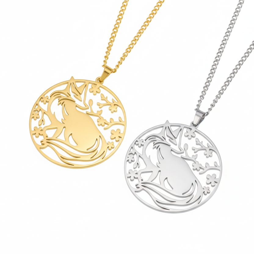 Collier_Renard_Arbre_de_Vie_en_Acier_Inoxydable_Pendentif_Rond_Unisexe