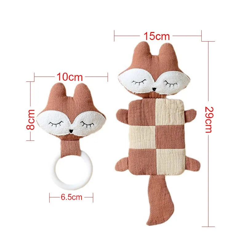 Doudou Renard Doux avec Anneau de Dentition