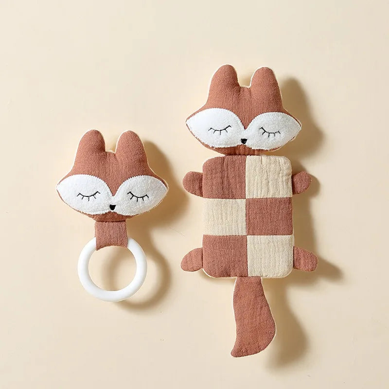 Doudou Renard Doux avec Anneau de Dentition