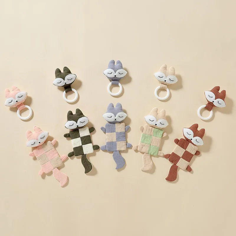 Doudou Renard Doux avec Anneau de Dentition