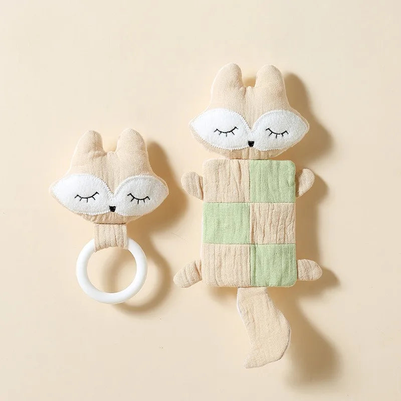 Doudou Renard Doux avec Anneau de Dentition