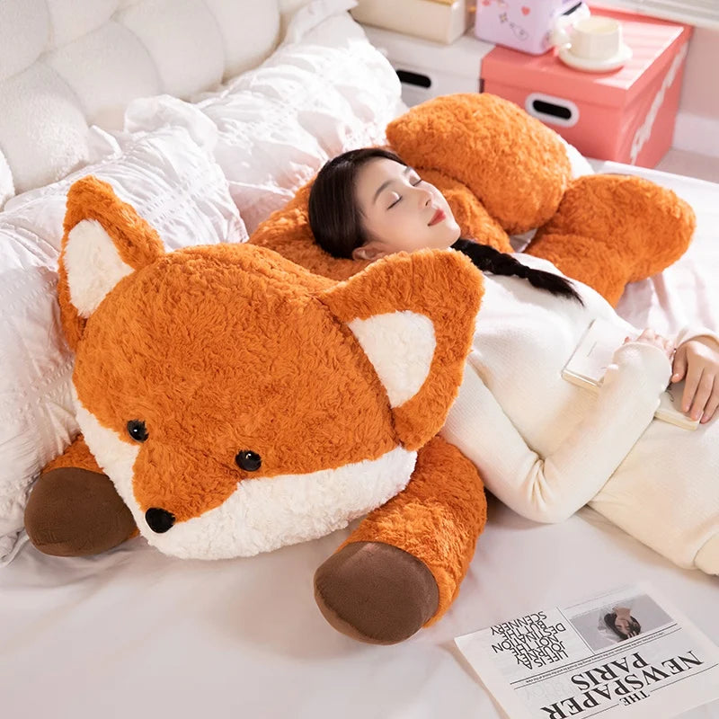 Grande Peluche Renard 80 cm – Ultra Douce & Kawaii
