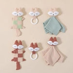 Lot de 2 Doudou Renard Doux et un Anneau de Dentition