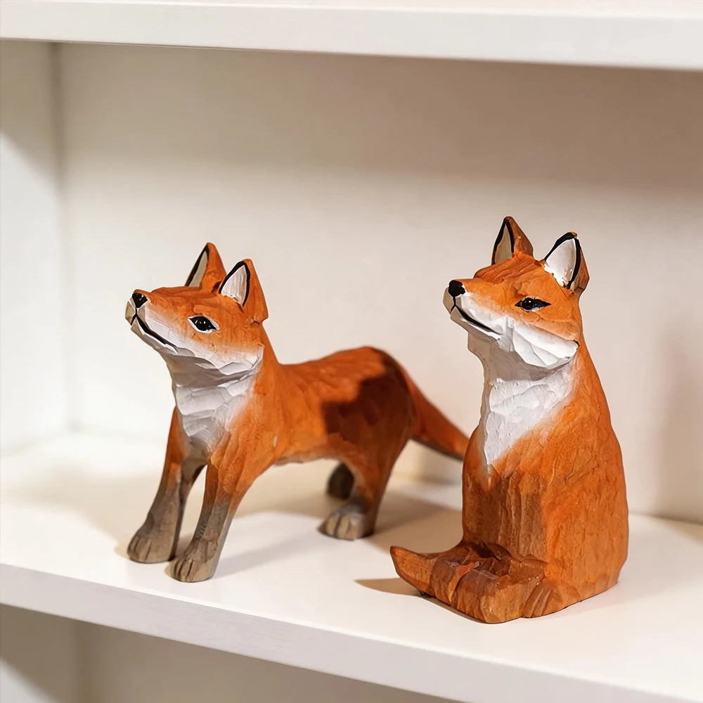 Statuette Renard Artisanale en Bois Sculpté — vue 5