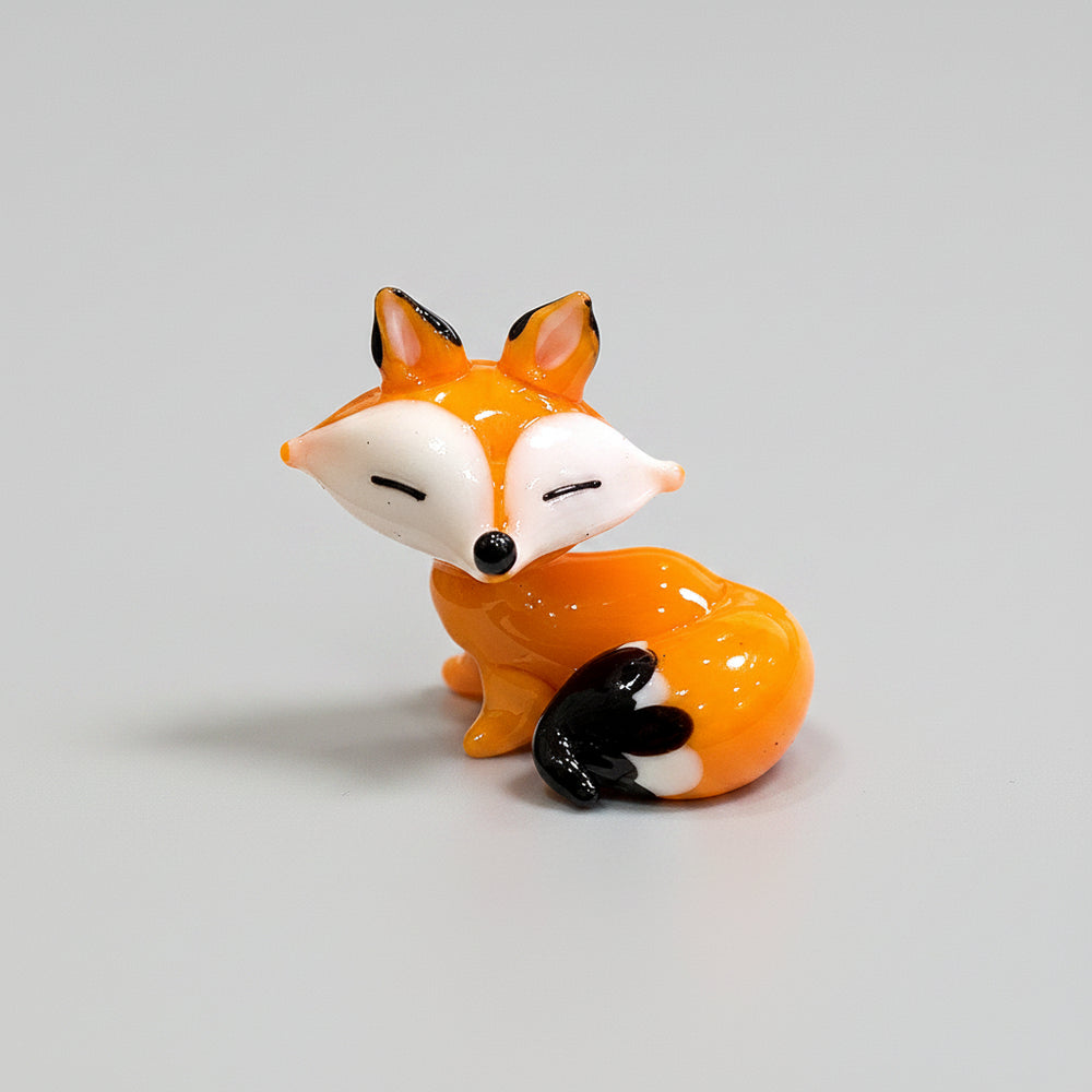 Figurine Renard Kawaii en Verre Miniature