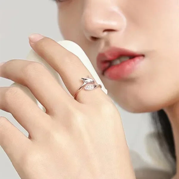 Bague Renard Or Rose Diamants Élégante