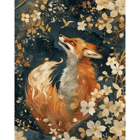 Paint by numbers fox &amp; flowers