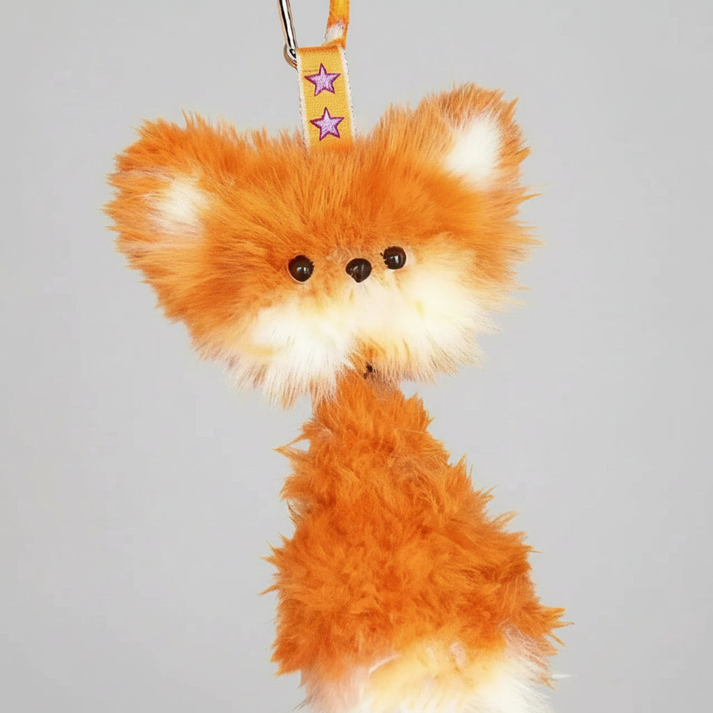 Peluche Renard Miniature Artisanale Porte-Clés — vue 3