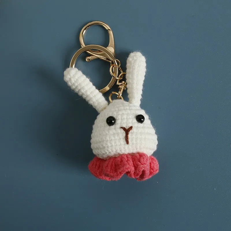 Porte-Clés Renard au Crochet avec Roses