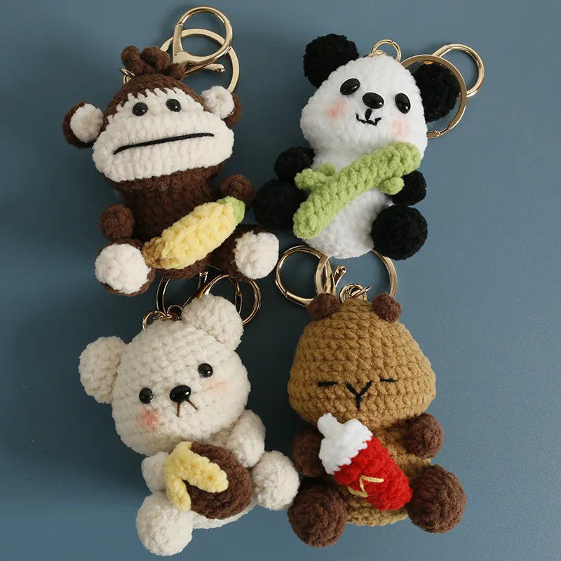 Porte-Clés Renard au Crochet avec Roses — vue 11