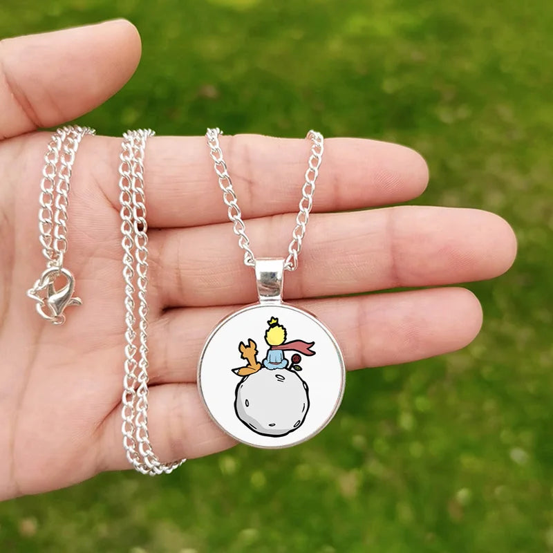 Collier Le Petit Prince et Renard Cabochon Verre — vue 4