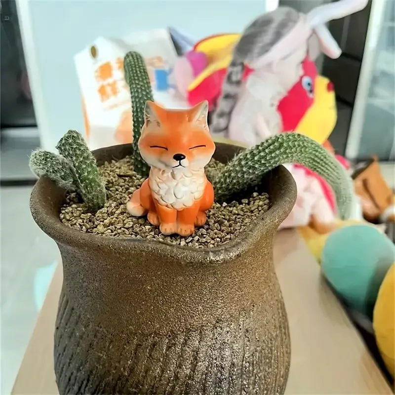 Figurine Renard Miniature Déco Résine — vue 3