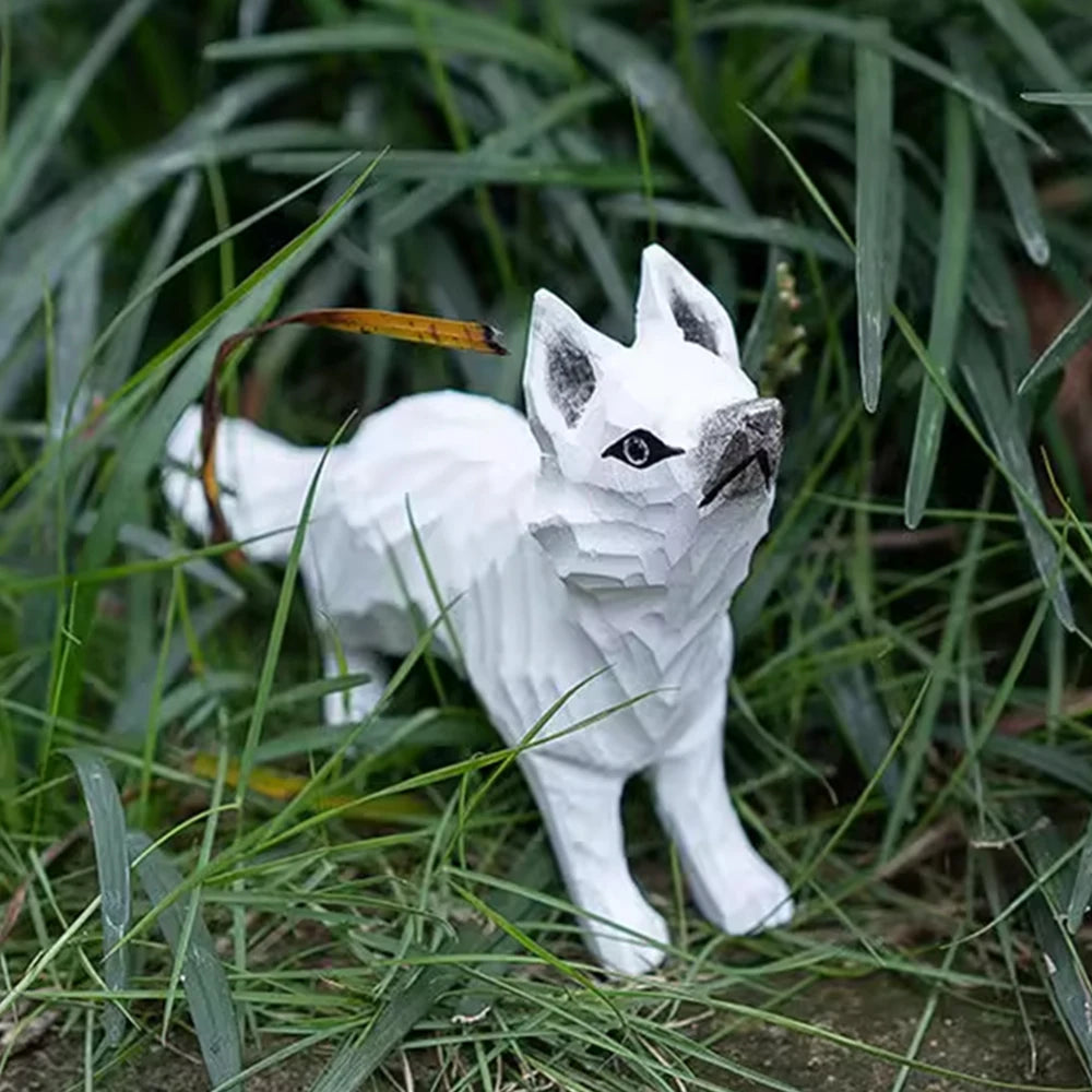 Statuette Renard Artisanale en Bois Sculpté — vue 10