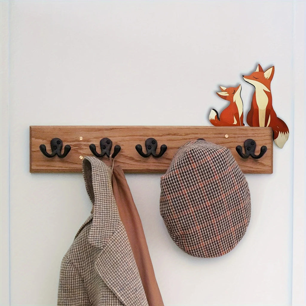 Figurine Renard en Bois - Mère et Petit — vue 3