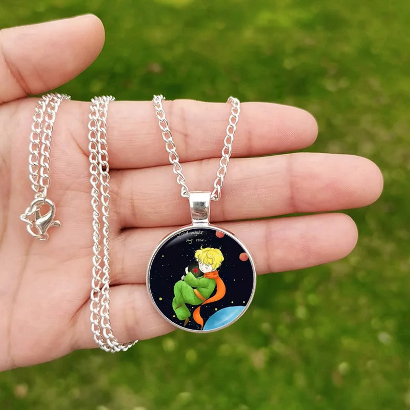 Collier Le Petit Prince et Renard Cabochon Verre — vue 5