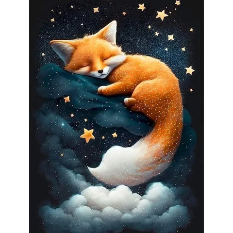 Paint by numbers fox cub in the clouds
