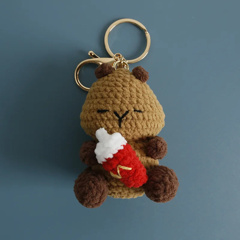 Porte-Clés Renard au Crochet avec Roses — vue 21
