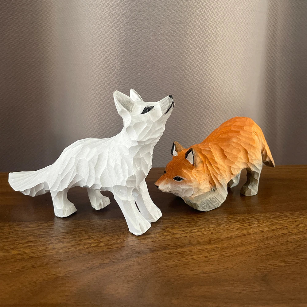 Statuette Renard Artisanale en Bois Sculpté — vue 9