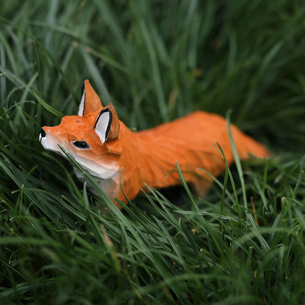 Statuette Renard Artisanale en Bois Sculpté — vue 8