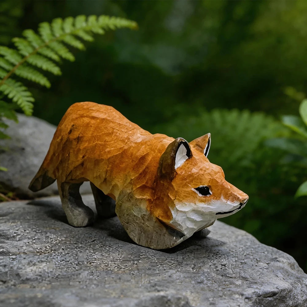 Statuette Renard Artisanale en Bois Sculpté — vue 3