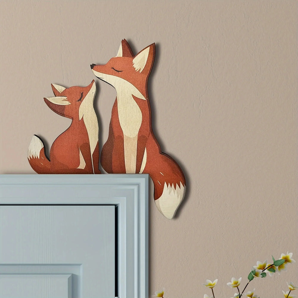 Figurine Renard en Bois - Mère et Petit