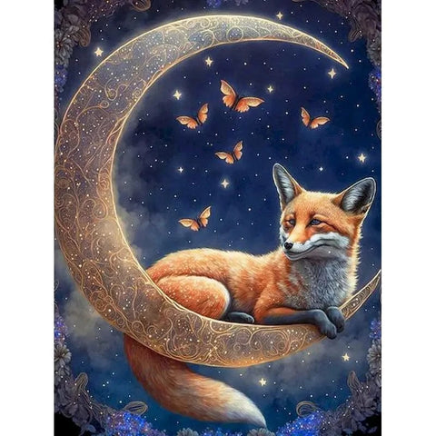Paint by numbers fox on the moon