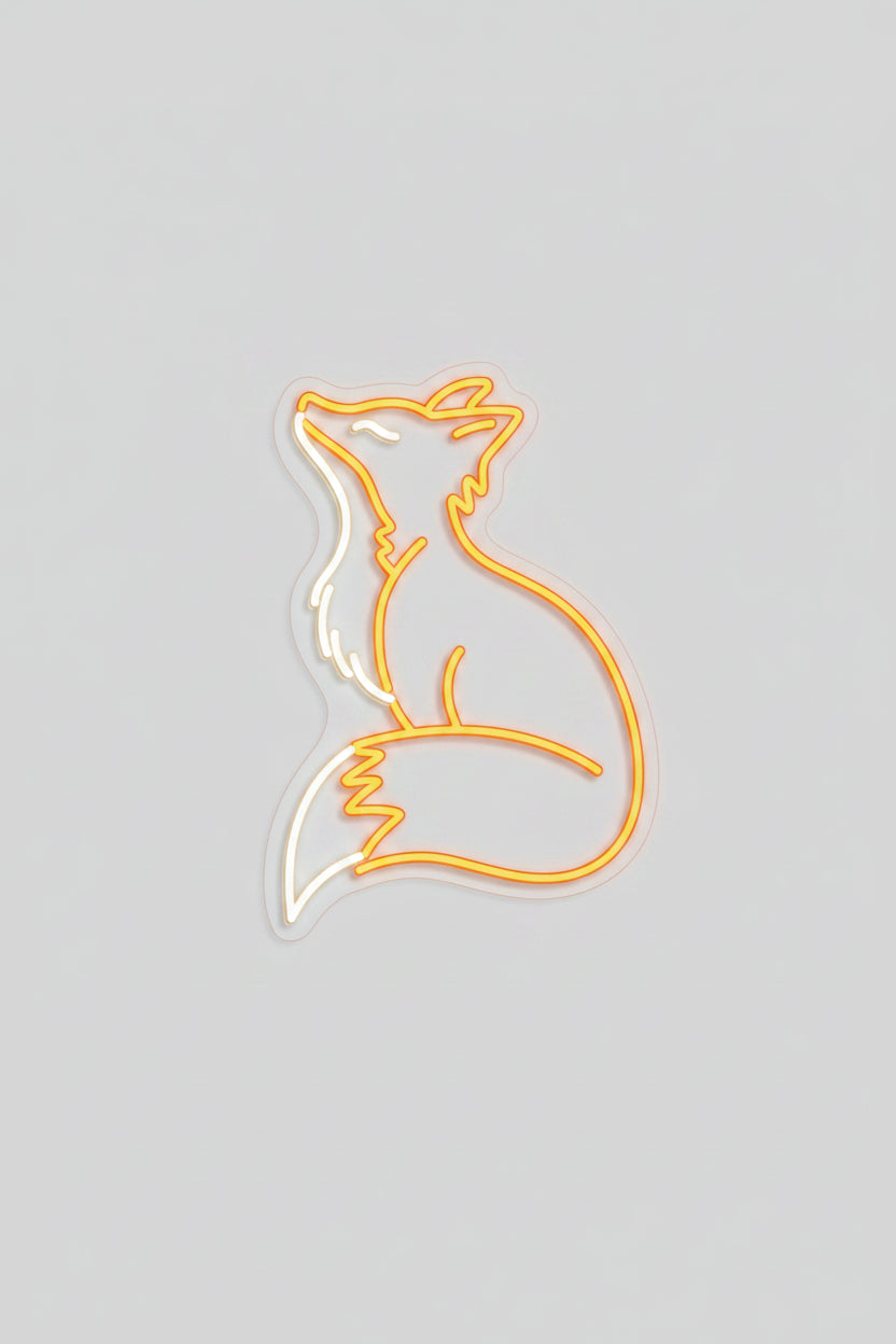 Enseigne Néon Renard Orange Décorative LED — vue 3