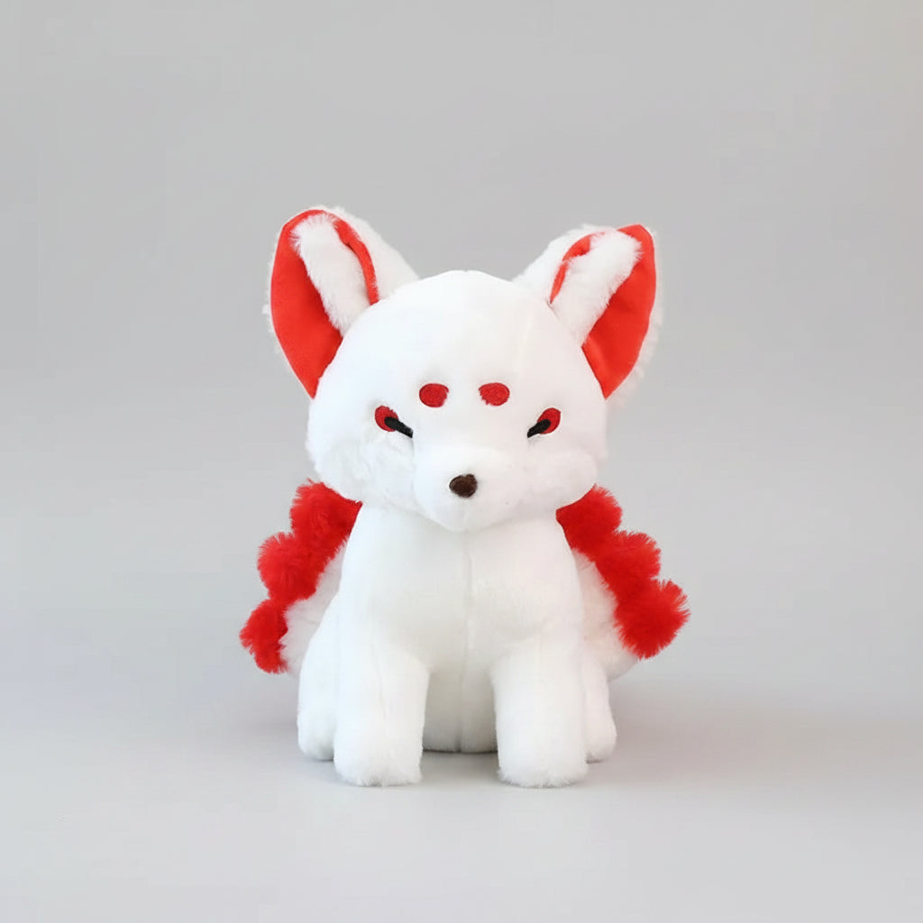 Peluche Renard Blanc à Neuf Queues 38cm — vue 2