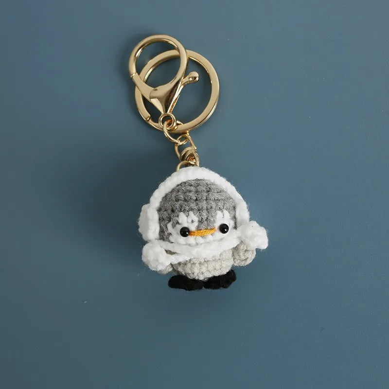 Porte-Clés Renard au Crochet avec Roses