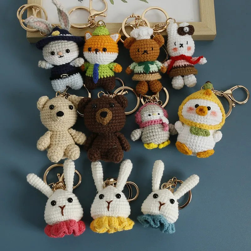 Porte-Clés Renard au Crochet avec Roses — vue 13