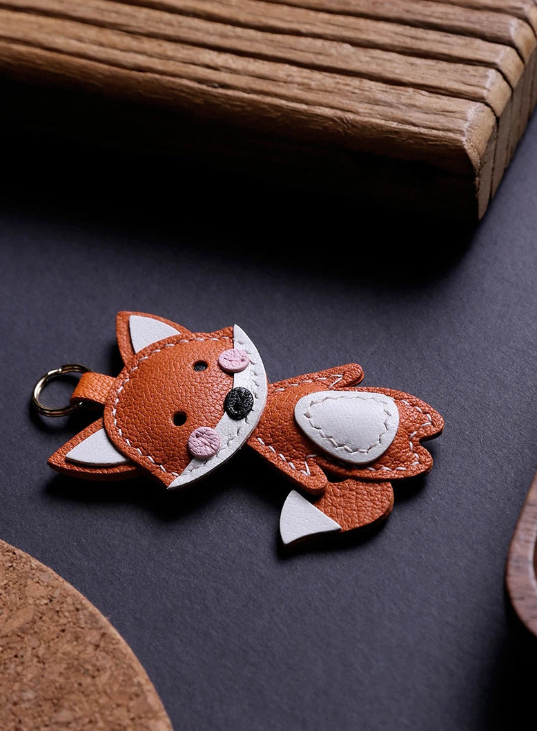 Porte-clés Renard Cuir Artisanal — vue 3