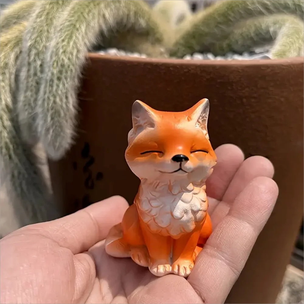 Figurine Renard Miniature Déco Résine