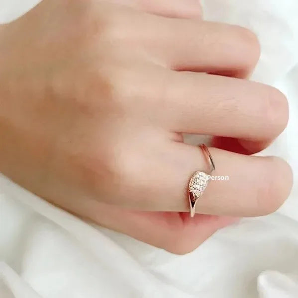 Bague Renard Or Rose Diamants Élégante — vue 3