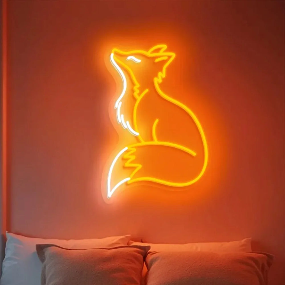 Enseigne Néon Renard Orange Décorative LED