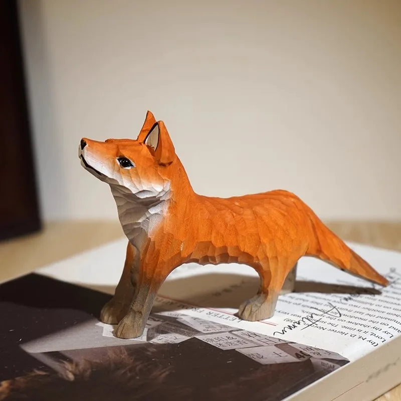 Statuette Renard Artisanale en Bois Sculpté — vue 11