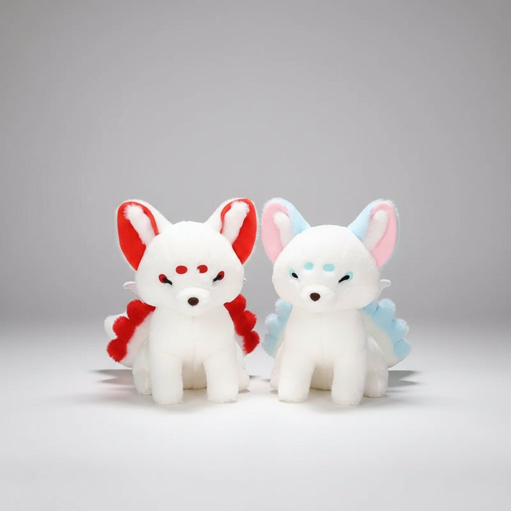 Peluche Renard Blanc à Neuf Queues 38cm — vue 4