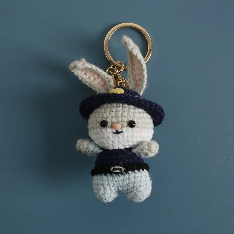 Porte-Clés Renard au Crochet avec Roses — vue 17