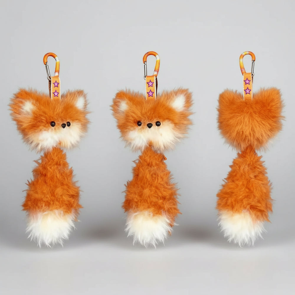 Peluche Renard Miniature Artisanale Porte-Clés — vue 2