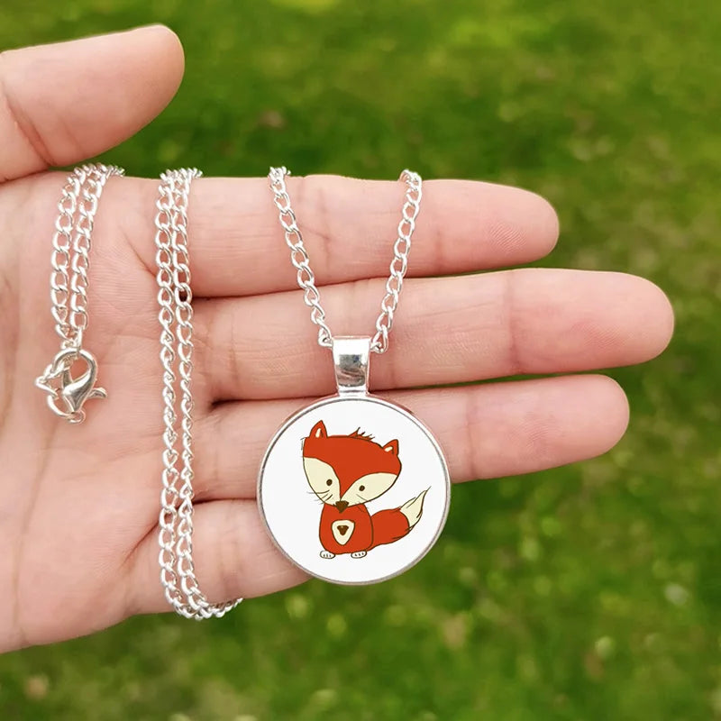Collier Le Petit Prince et Renard Cabochon Verre — vue 10