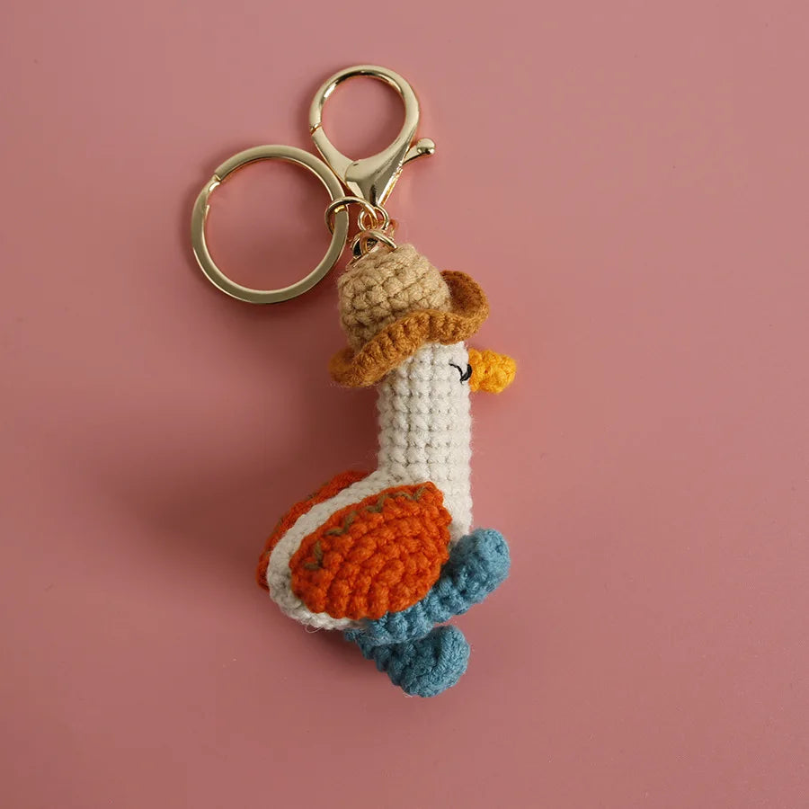 Porte-clés Crochet Renard & Pingouin Fait Main