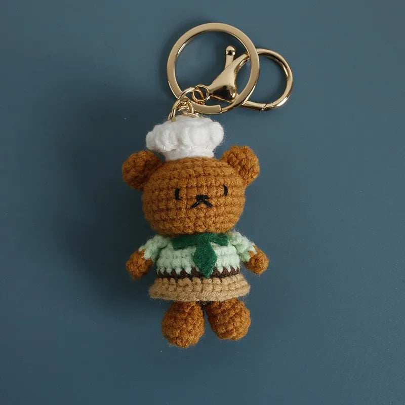Porte-Clés Renard au Crochet avec Roses — vue 18
