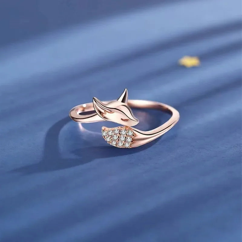 Bague Renard Or Rose Diamants Élégante — vue 2