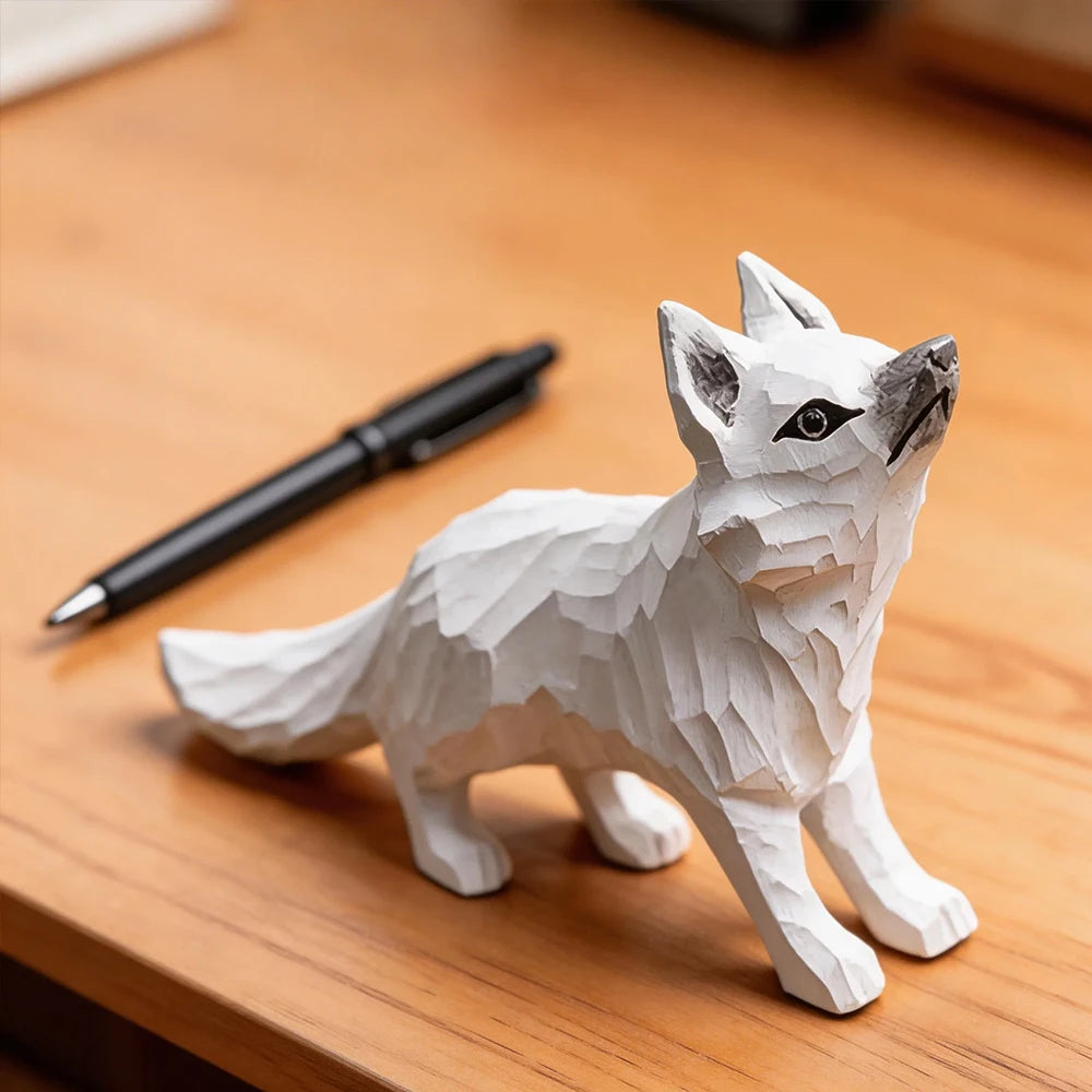 Statuette Renard Artisanale en Bois Sculpté — vue 6
