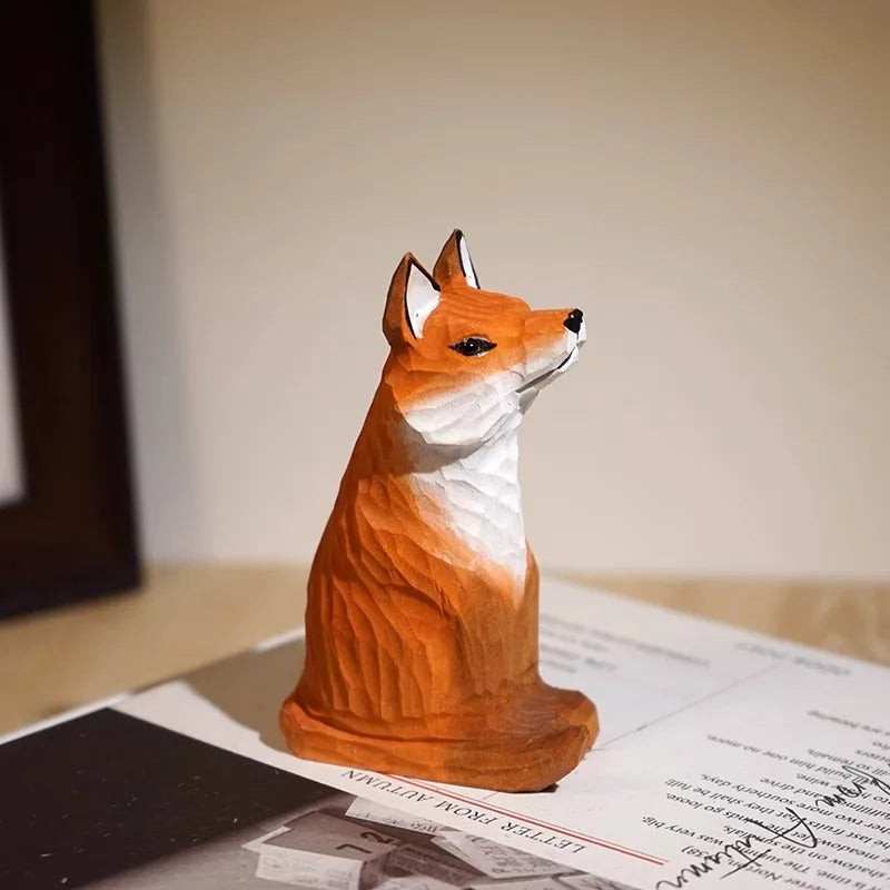 Statuette Renard Artisanale en Bois Sculpté — vue 12
