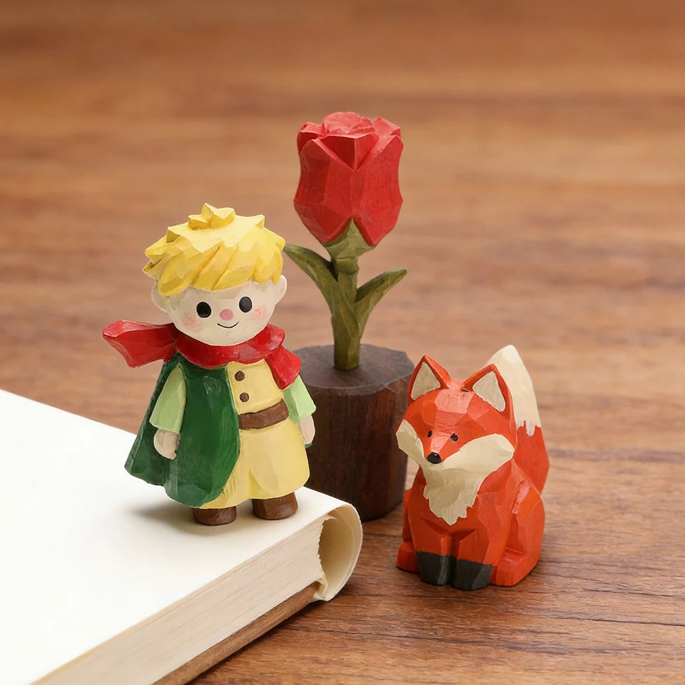 Sculpture Renard Bois Massif Artisanale Vintage — vue 6