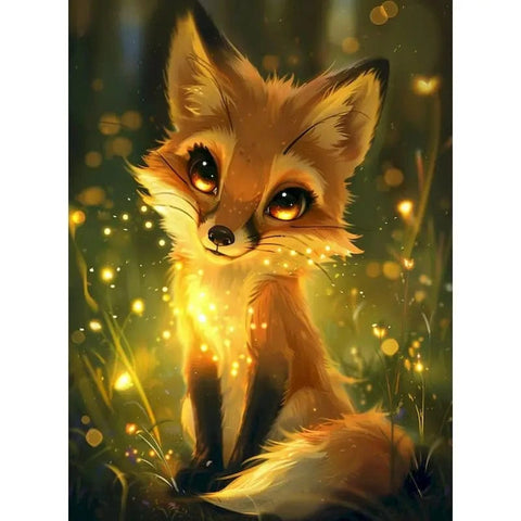 Paint by numbers cute fox cub